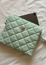 Load image into Gallery viewer, Turquoise Gingham iPad Sleeve