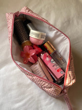Load image into Gallery viewer, Light Pink Gingham Hair Tools Pouch