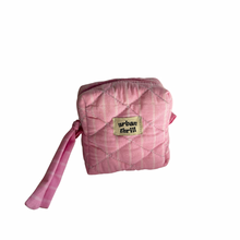 Load image into Gallery viewer, Striped Pink Cosmetic Pouch