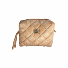 Load image into Gallery viewer, Peach Gingham Cosmetic Pouch