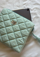 Load image into Gallery viewer, Turquoise Gingham iPad Sleeve