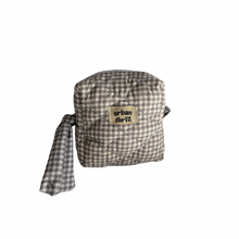 Load image into Gallery viewer, Grey Gingham Cosmetic Pouch