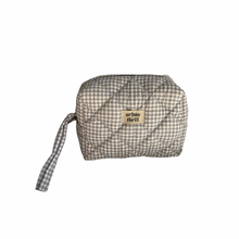Load image into Gallery viewer, Grey Gingham Cosmetic Pouch