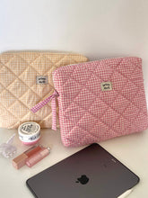 Load image into Gallery viewer, Peach Gingham iPad Sleeve