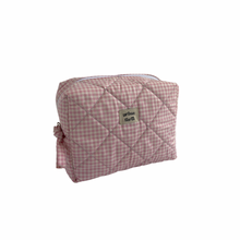 Load image into Gallery viewer, Light Pink Gingham Cosmetic Pouch