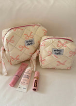 Load image into Gallery viewer, Pink Bows Cosmetic Pouch