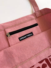 Load image into Gallery viewer, pink tote bag inside