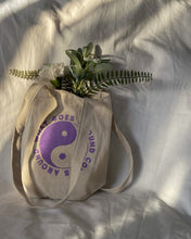 Load image into Gallery viewer, What Goes Around Comes Around Mini Purple Tote Bag