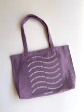 Load image into Gallery viewer, *IMPERFECT ITEM* Happy and Healthy Lilac Tote Bag