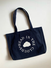 Load image into Gallery viewer, *IMPERFECT ITEM* Head in The Clouds Navy Tote Bag
