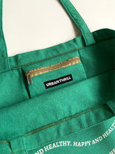 Load image into Gallery viewer, *IMPERFECT ITEM* Happy and Healthy Green Tote Bag