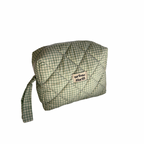 Light Green Gingham Cosmetic Pouch