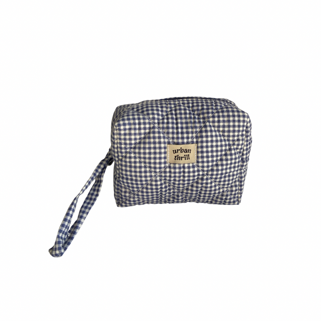 Blue Gingham Cosmetic Pouch