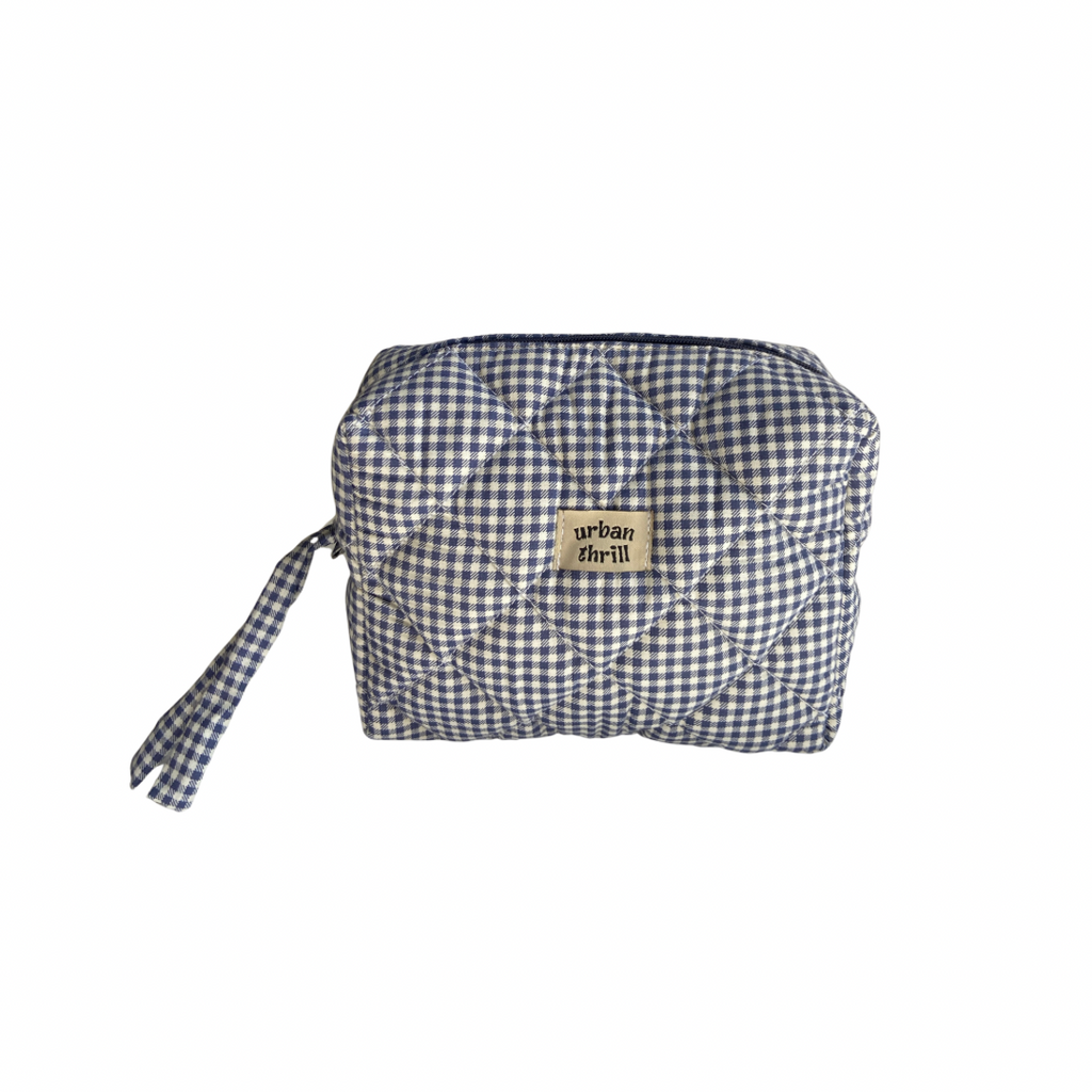 Blue Gingham Cosmetic Pouch