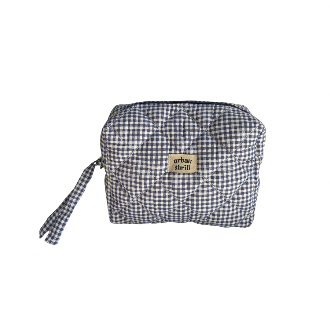 Blue Gingham Cosmetic Pouch