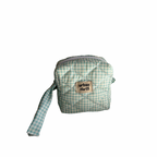 Turquoise Gingham Cosmetic Pouch