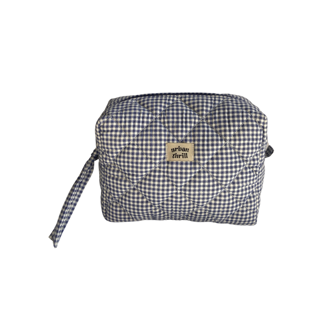Blue Gingham Cosmetic Pouch