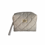Grey Gingham Cosmetic Pouch