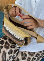 Brown Raffia Shoulder Bag