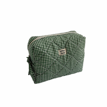 Load image into Gallery viewer, Green Gingham Cosmetic Pouch
