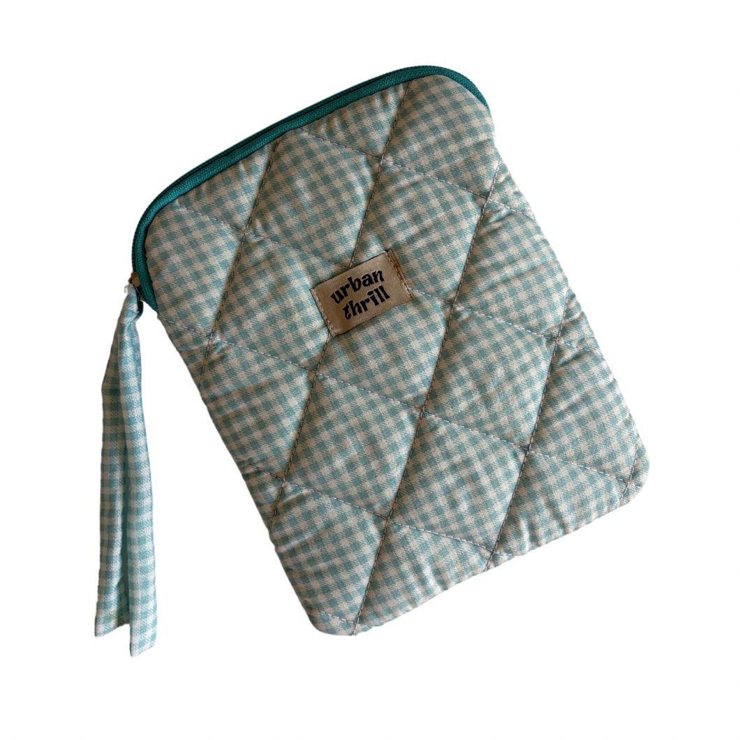Turquoise Gingham Kindle Case