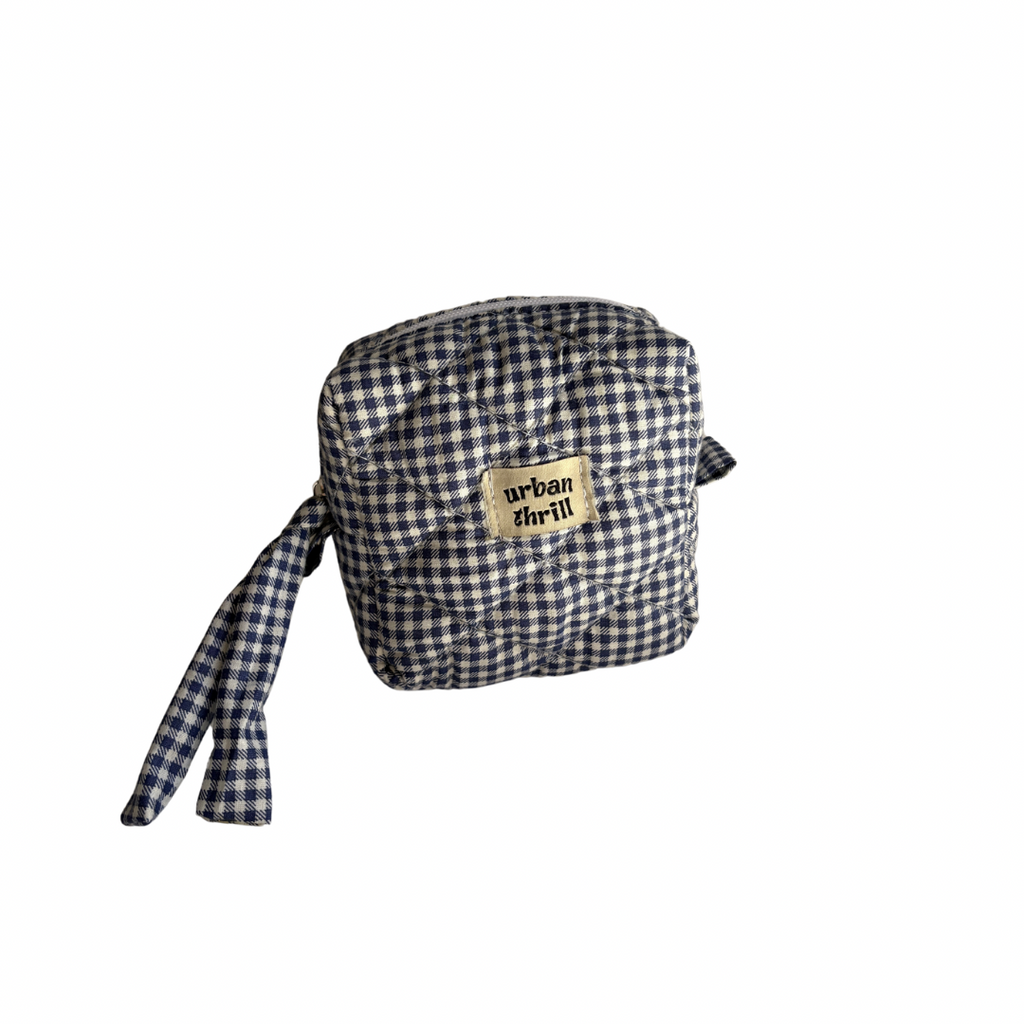 Blue Gingham Cosmetic Pouch