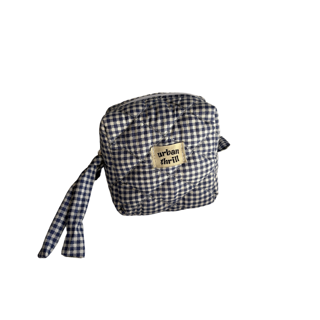 Blue Gingham Cosmetic Pouch