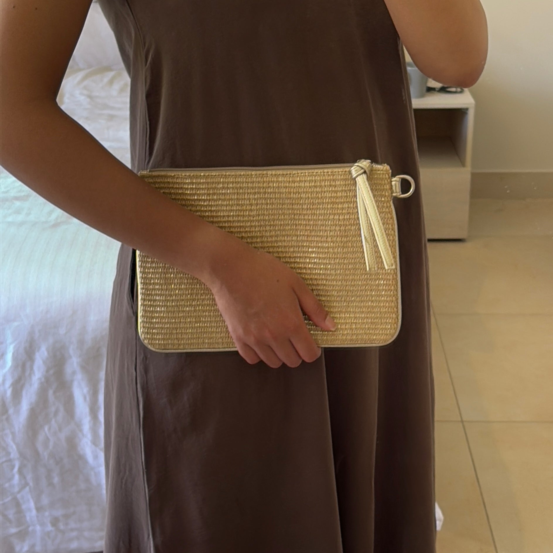 Gold Metallic Clutch
