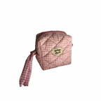 Light Pink Gingham Cosmetic Pouch