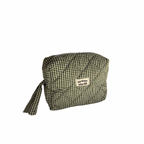 Green Gingham Cosmetic Pouch