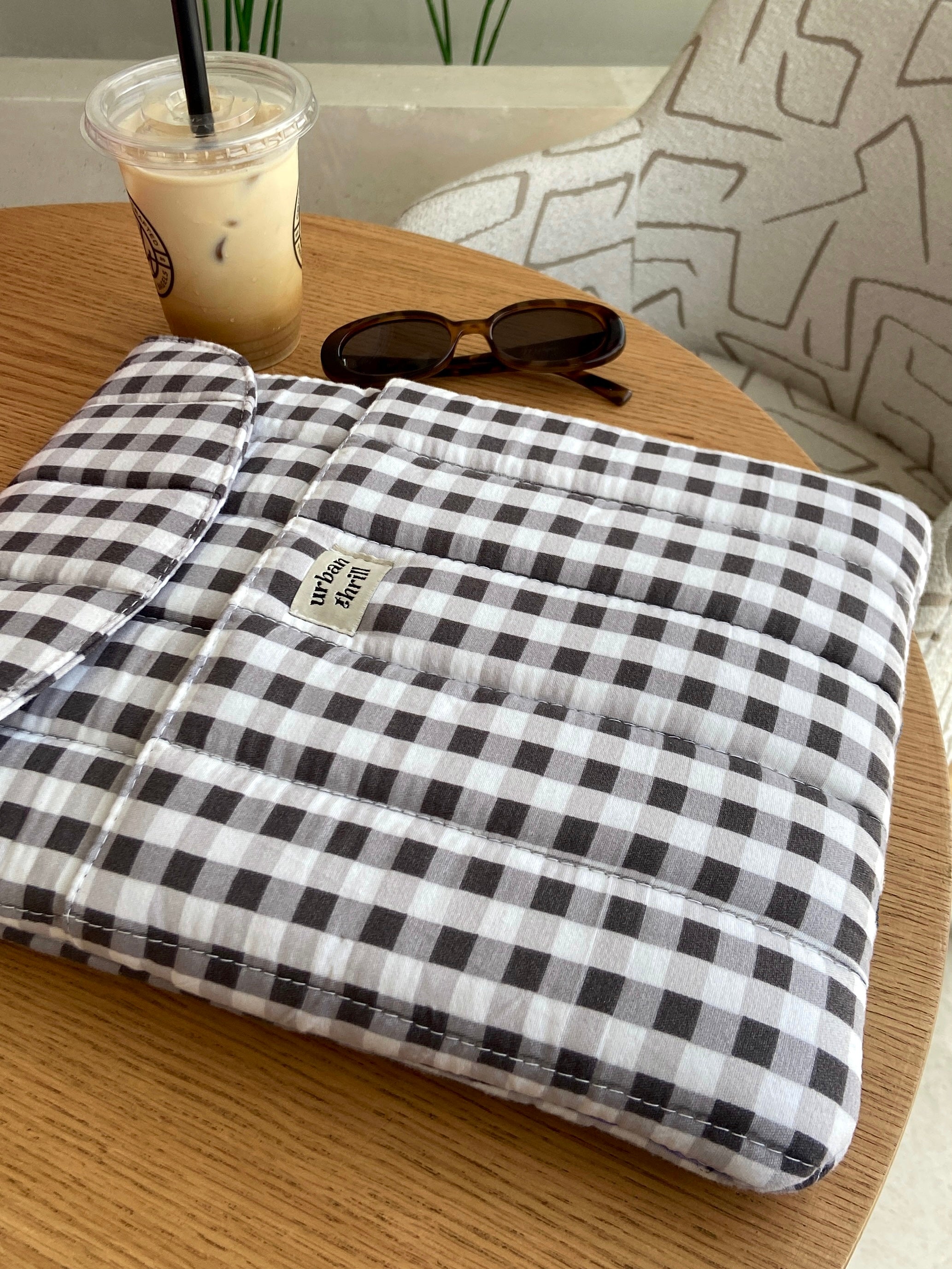 Brown Gingham Laptop Sleeve