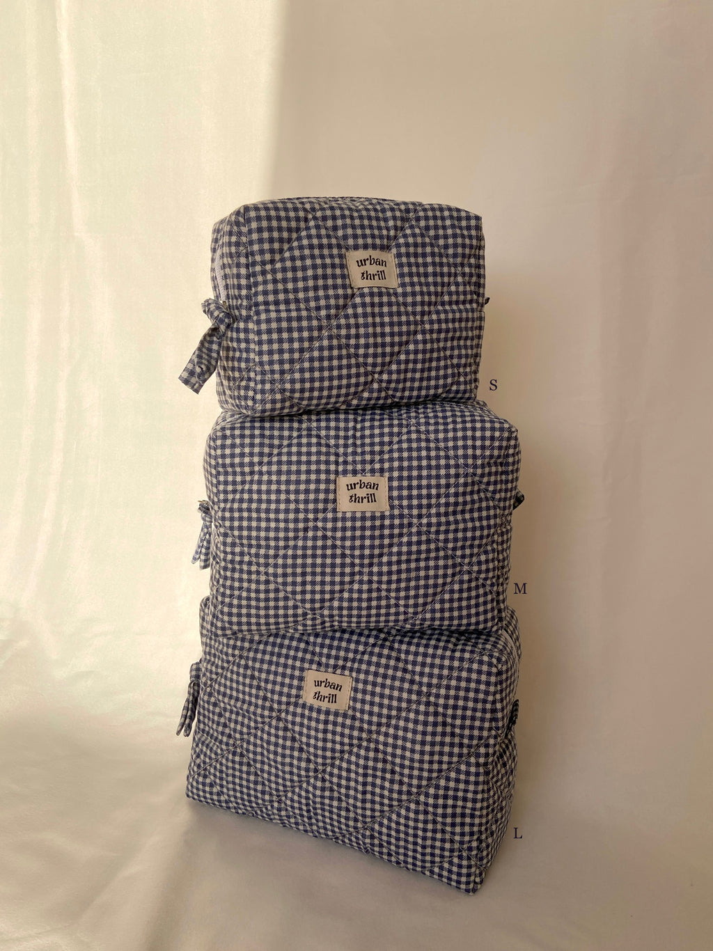 Blue Gingham Cosmetic Pouch