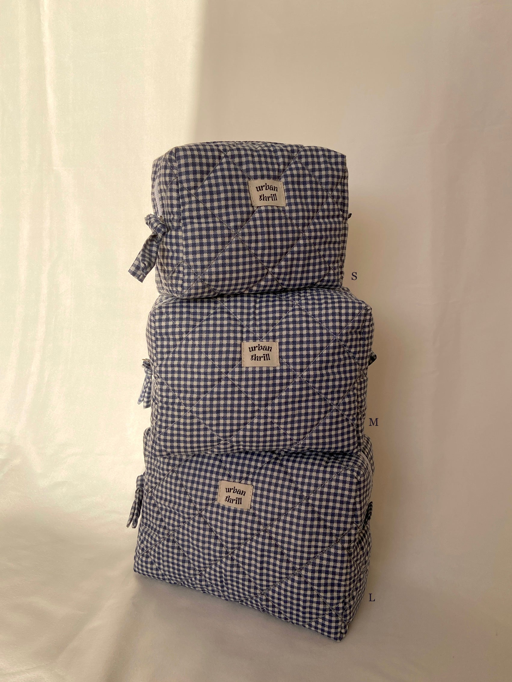 Blue Gingham Cosmetic Pouch