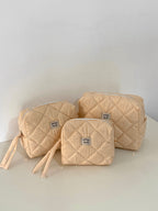 Peach Gingham Cosmetic Pouch