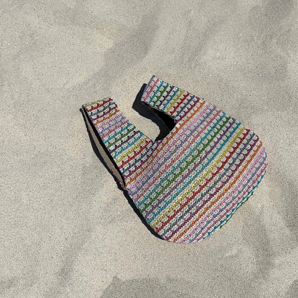 Multicolor Raffia Knot Bag