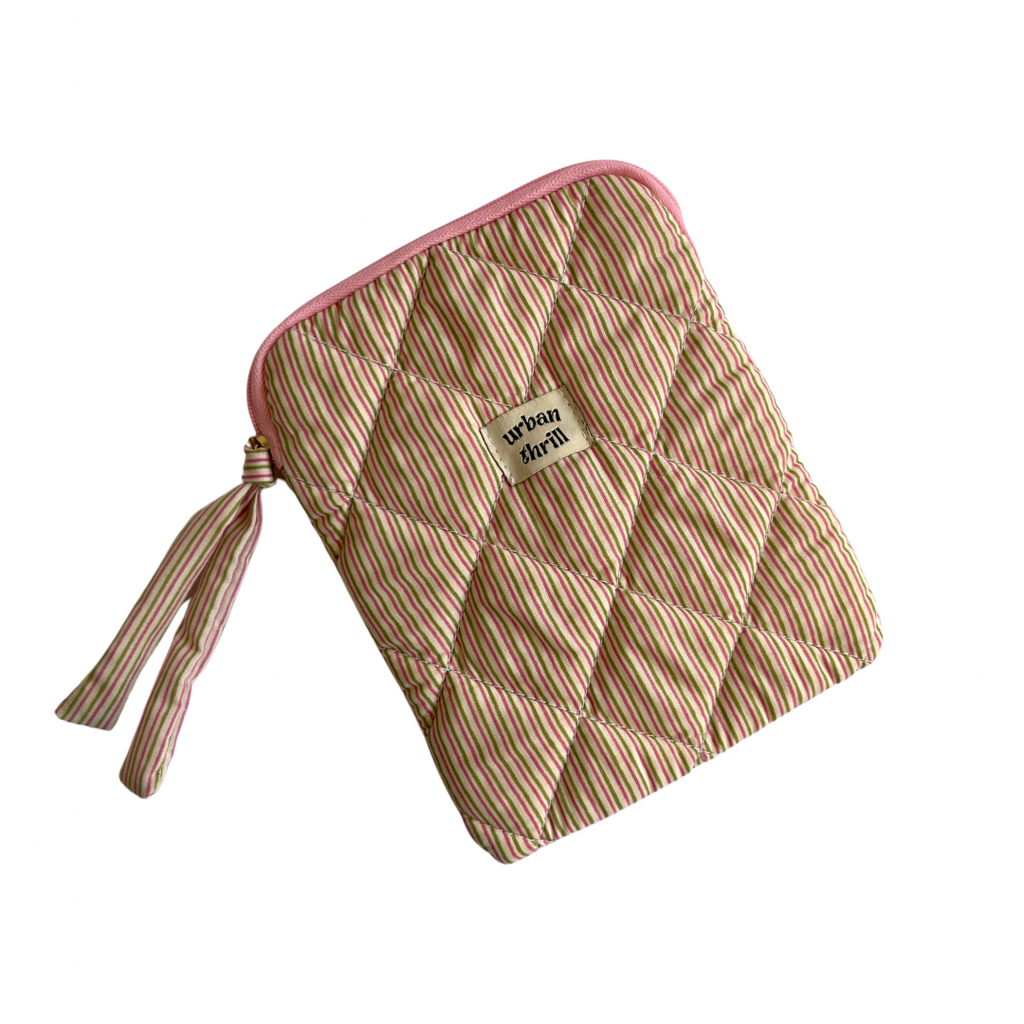 Pink & Green Striped Kindle Case