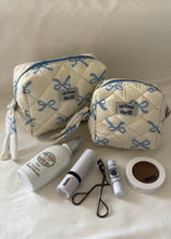 Load image into Gallery viewer, Blue Bows Cosmetic Pouch
