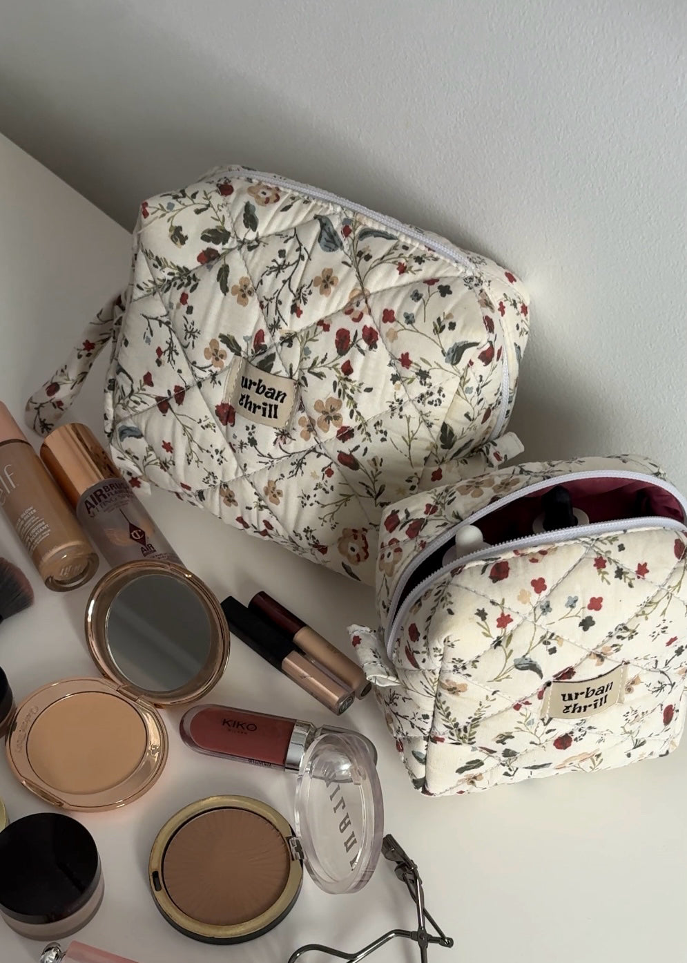 Multi-Color Floral Cosmetic Pouch