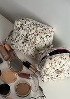 Multi-Color Floral Cosmetic Pouch