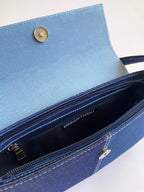 Blue Patched Denim Shoulder Bag