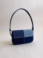 Blue Patched Denim Shoulder Bag