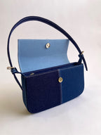 Blue Patched Denim Shoulder Bag