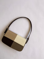 Brown Patched Denim Shoulder Bag