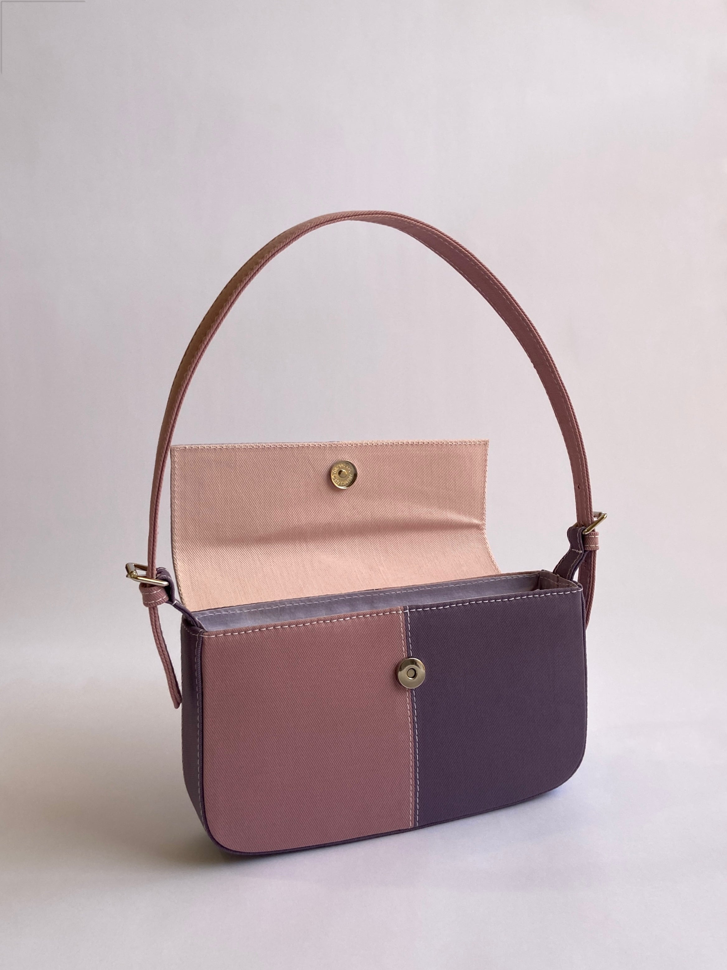 Pink Patched Denim Shoulder Bag