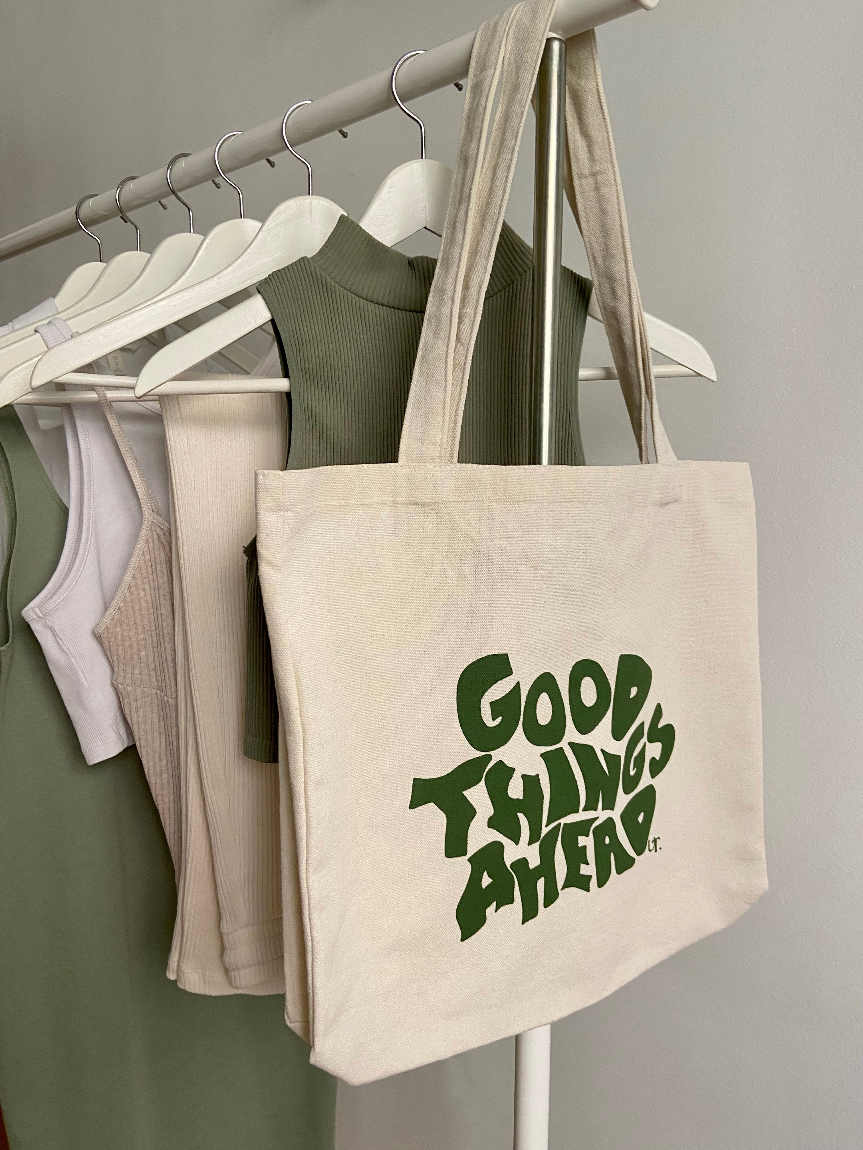 Good Things Ahead Green Tote Bag