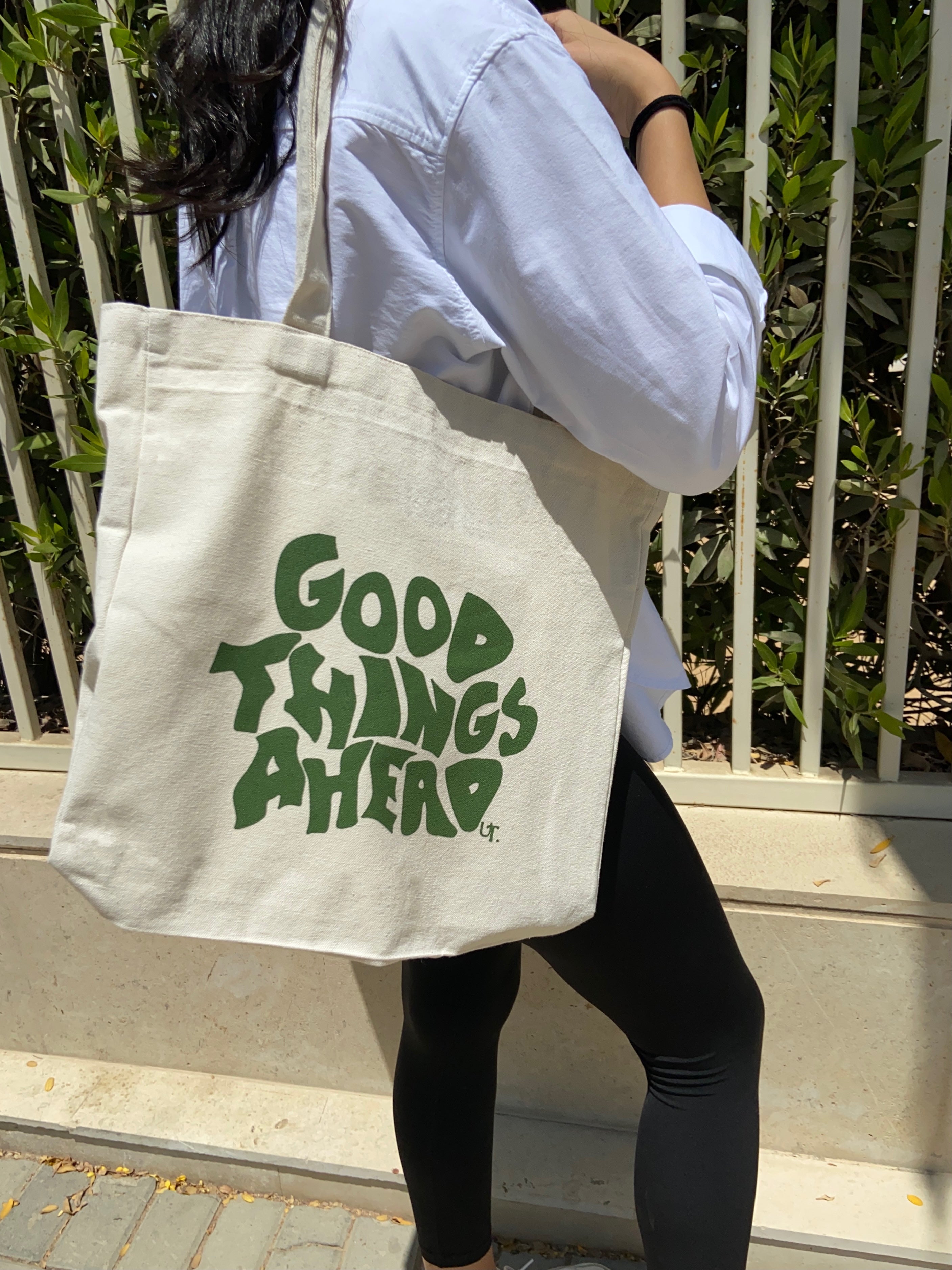 Good Things Ahead Green Tote Bag