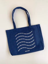 Load image into Gallery viewer, Happy and Healthy Blue Tote Bag
