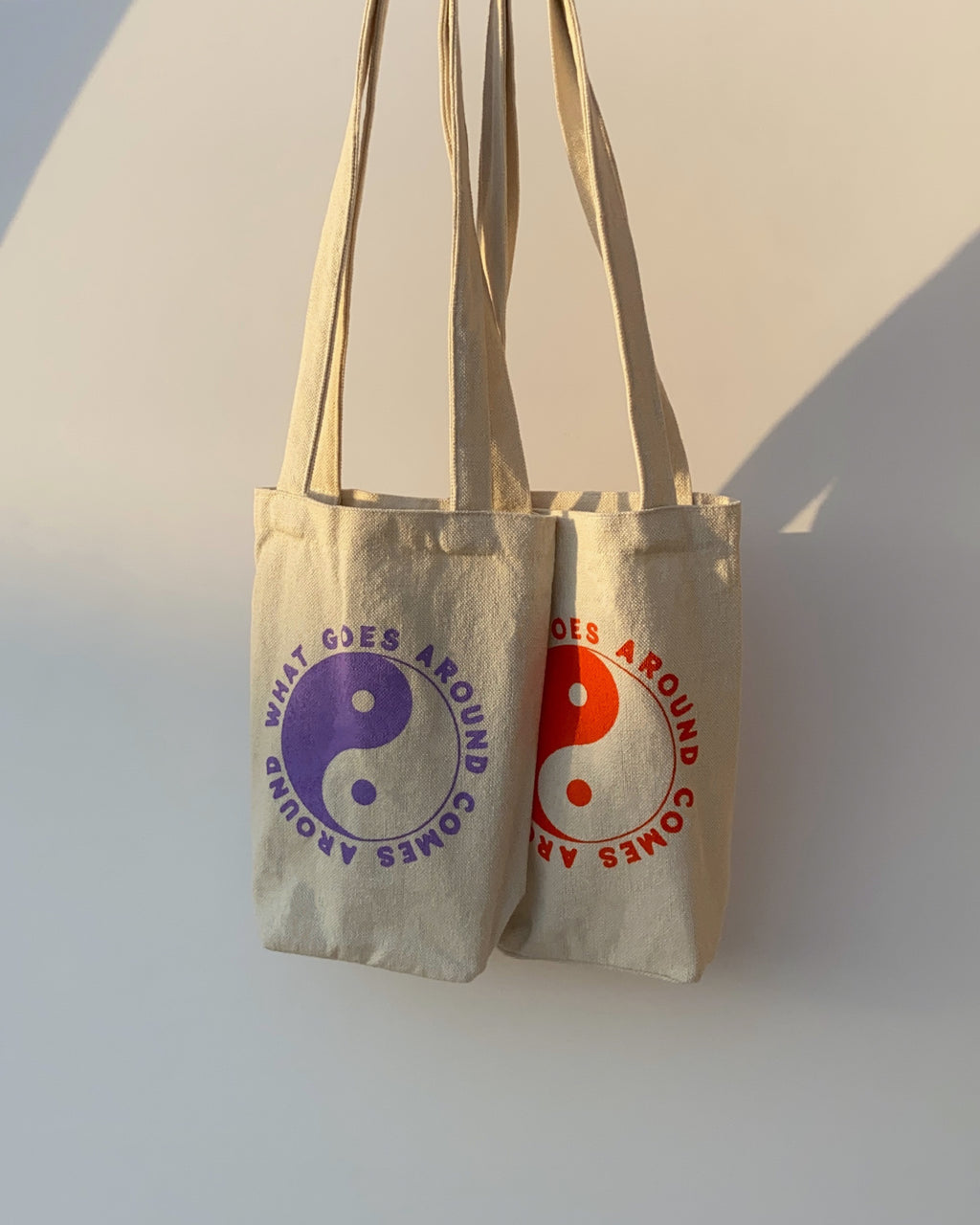 What Goes Around Comes Around Mini Purple Tote Bag
