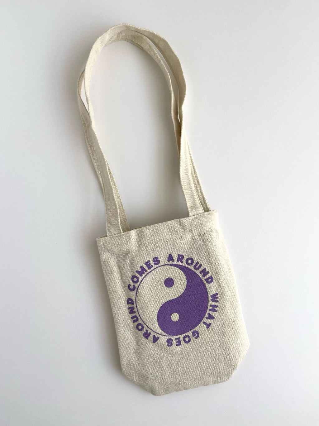 What Goes Around Comes Around Mini Purple Tote Bag
