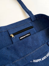 Load image into Gallery viewer, Happy and Healthy Blue Tote Bag
